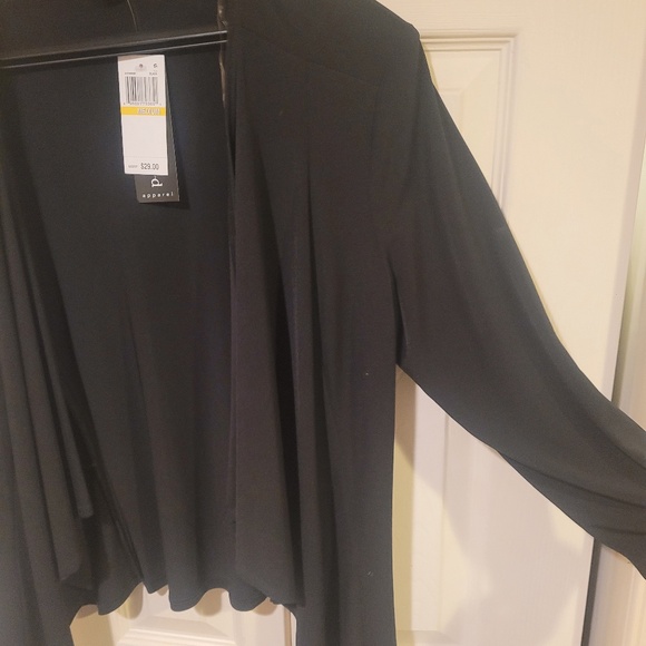 black stretchy cardigan CONNECTED size medium - Picture 4 of 7